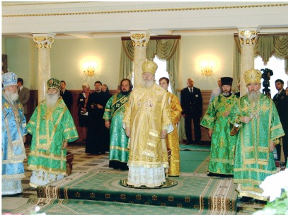 Освящение храма прп. Макария Египетского Святейшим Патриархом Алексием II  7.07.2004 г.